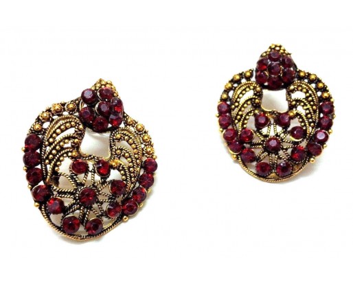 Golden Oxidized Women Earrings Jhumka Jhumki Jewelry Push Back Drop Dangle 47